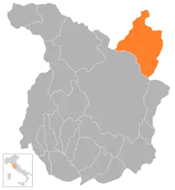 Locatie van Sambuca Pistoiese in Pistoia