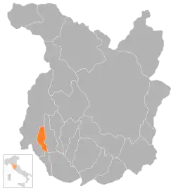 Locatie van Uzzano in Pistoia (PT)