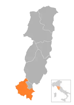 Locatie van Carmignano in Prato (PO)