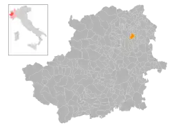 Locatie van Agliè in Turijn (TO)