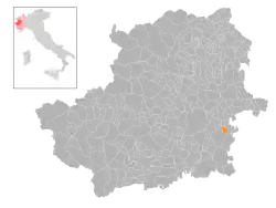 Locatie van Andezeno in Turijn (TO)