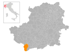 Locatie van Bobbio Pellice in Turijn (TO)