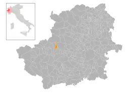 Locatie van Bruzolo in Turijn (TO)