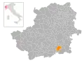 Locatie van Carignano in Turijn (TO)