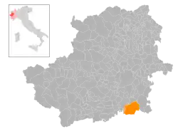 Locatie van Carmagnola in Turijn (TO)