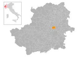 Locatie van Caselle Torinese in Turijn (TO)