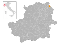 Locatie van Chiaverano in Turijn (TO)