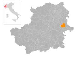 Locatie van Chivasso in Turijn (TO)