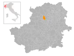 Locatie van Coassolo Torinese in Turijn (TO)