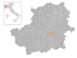 Locatie van Collegno in Turijn (TO)