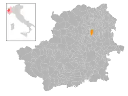 Locatie van Favria in Turijn (TO)