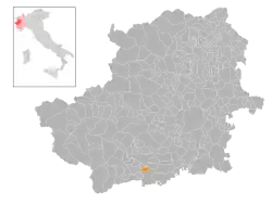 Locatie van Garzigliana in Turijn (TO)