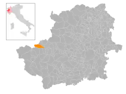 Locatie van Giaglione in Turijn (TO)