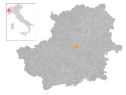 Locatie van Givoletto in Turijn (TO)