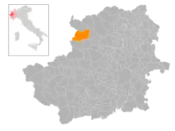 Locatie van Groscavallo in Turijn (TO)