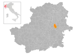 Locatie van Leinì in Turijn (TO)