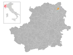 Locatie van Lessolo in Turijn (TO)