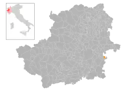 Locatie van Mombello di Torino in Turijn (TO)