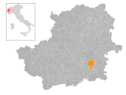 Locatie van Moncalieri in Turijn (TO)