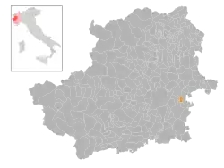 Locatie van Montaldo Torinese in Turijn (TO)