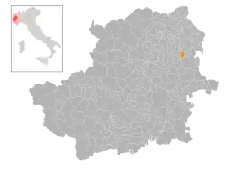 Locatie van Orio Canavese in Turijn (TO)