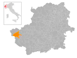 Locatie van Oulx in Turijn (TO)