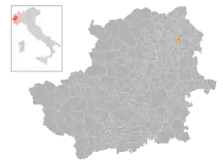 Locatie van Perosa Canavese in Turijn (TO)