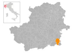 Locatie van Poirino in Turijn (TO)