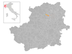 Locatie van Pratiglione in Turijn (TO)