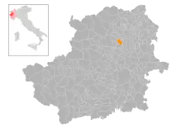 Locatie van Rivara in Turijn (TO)