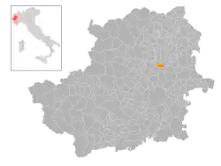 Locatie van Rivarossa in Turijn (TO)
