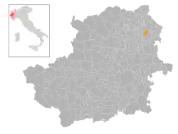 Locatie van Romano Canavese in Turijn (TO)