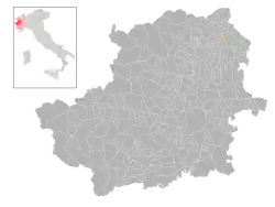 Locatie van Salerano Canavese in Turijn (TO)