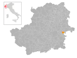 Locatie van Sciolze in Turijn (TO)