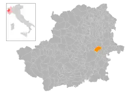 Locatie van Settimo Torinese in Turijn (TO)