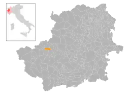 Locatie van Susa in Turijn (TO)