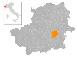 Locatie van Turijn in Turijn