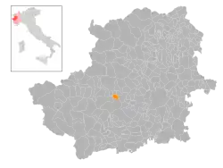 Locatie van Valgioie in Turijn (TO)
