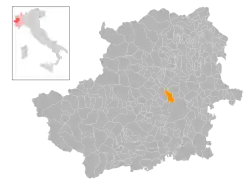 Locatie van Venaria Reale in Turijn (TO)