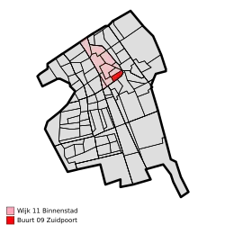 Locatie van Zuidpoort