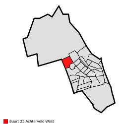 Locatie van Achterveld-West binnen IJsselstein