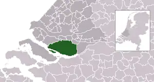 Locatie huidige gemeente Hoeksche Waard