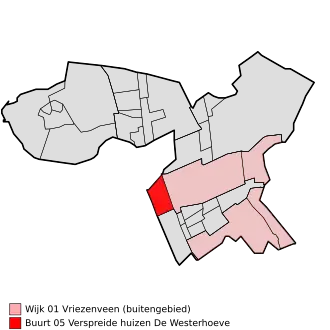 Kaart van Westerhoeven