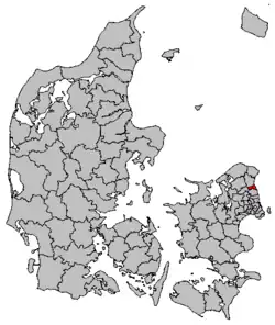 Locatie van gemeente Hørsholm
