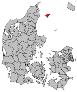 Locatie van gemeente Læsø