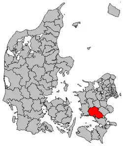 Locatie van gemeente Næstved