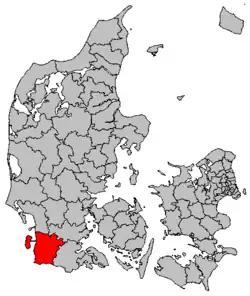 Locatie van gemeente Tønder