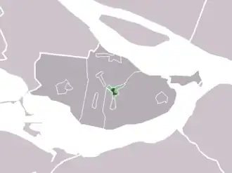 Kaart van Achthuizen H'achtuûzen (Flakkees)