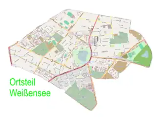 Kaart van Weißensee