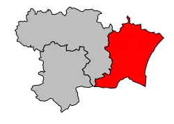 Locatie van het arrondissement in departement